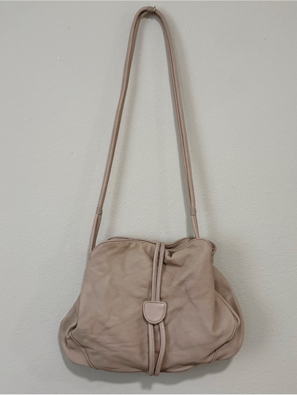 Vintage Brio Beige Leather Shoulder Bag